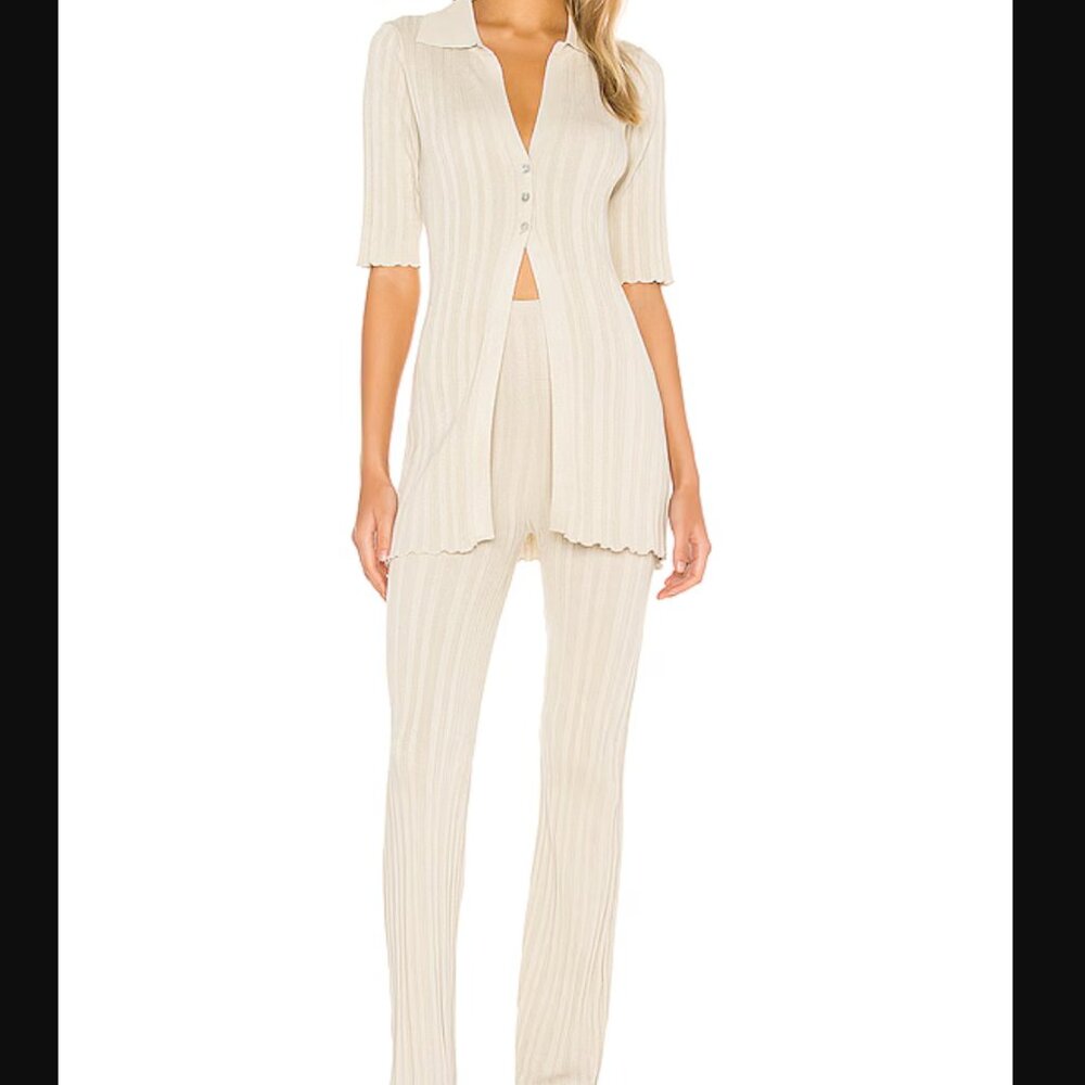The Line by K Daisy Cardigan and Pants Set Size S Sand - Picture 2 of 13